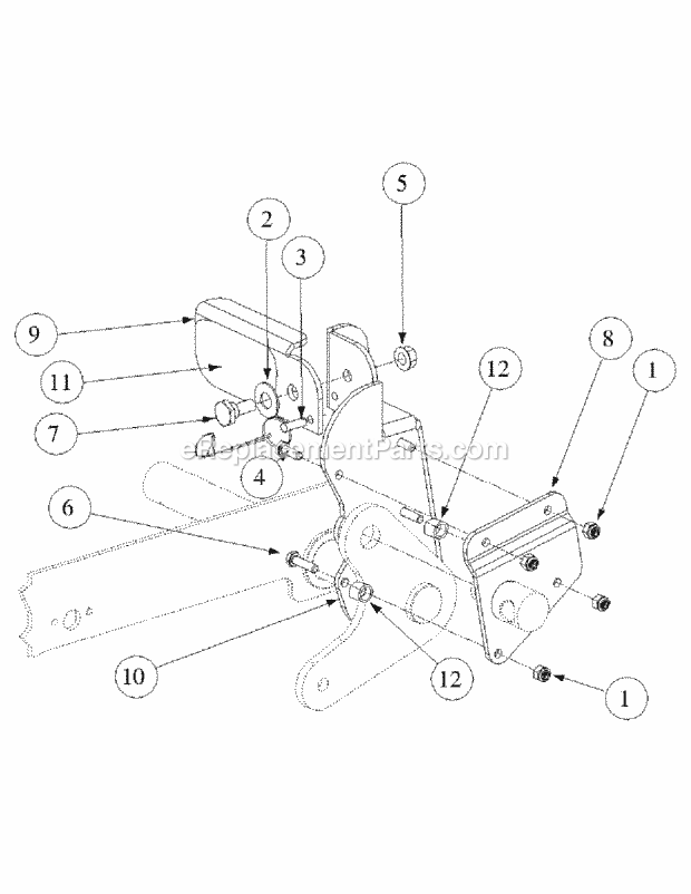 Foot Pedal Deck Lift Assembly Diagram and Parts List for M60-KW 53BB5GFX750 Cub Cadet Sprayer